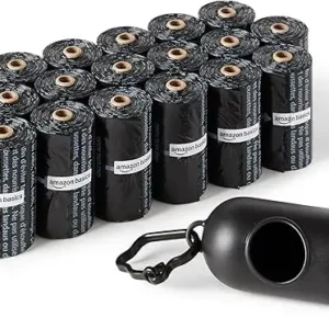 Dog Poop Leak Proof Bags with Dispenser and Leash Clip